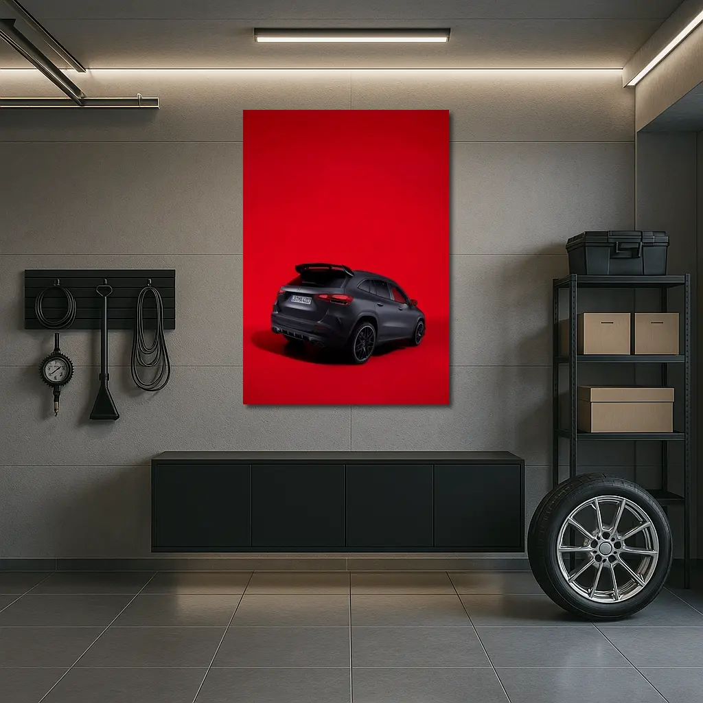 Mercedes AMG GLA 45 S Red Background – Wall Art