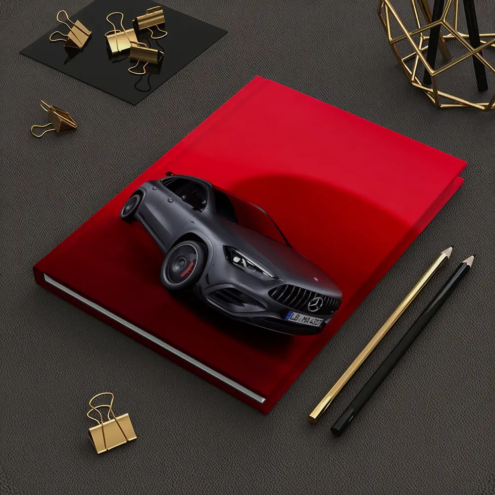 Mercedes AMG GLA Matte Gray Red Background – Notebooks