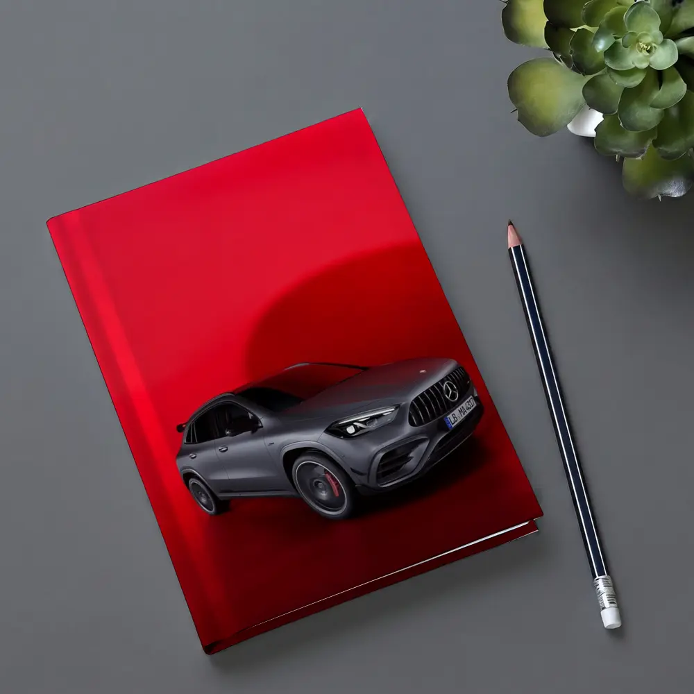 Mercedes AMG GLA Matte Gray Red Background – Notebooks