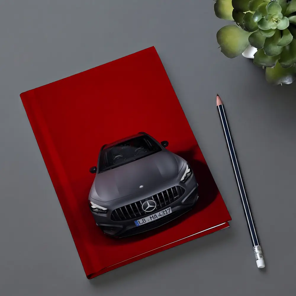 Mercedes AMG GLA Front View Red Background – Notebooks