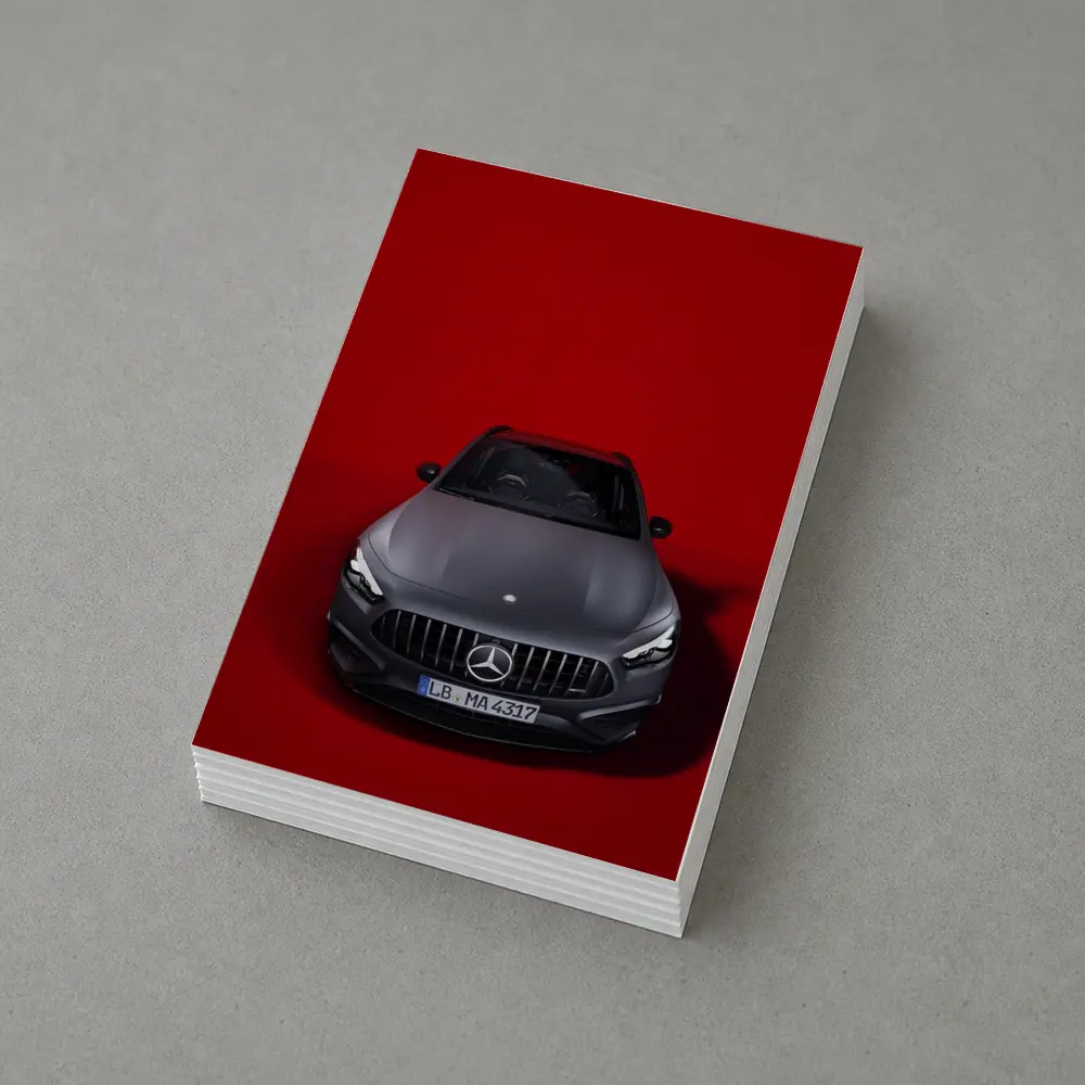 Mercedes AMG GLA Front View Red Background – Postcards