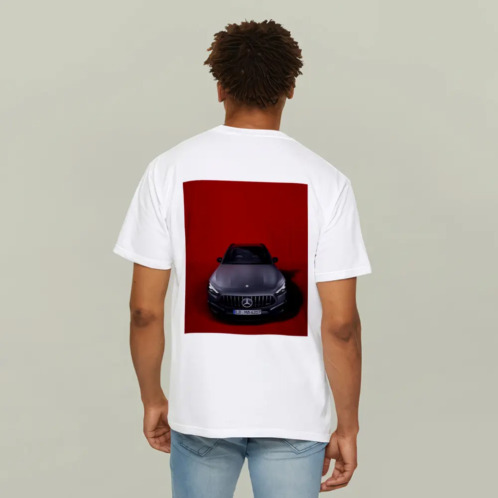 Mercedes AMG GLA Front View Red Background – T-Shirts