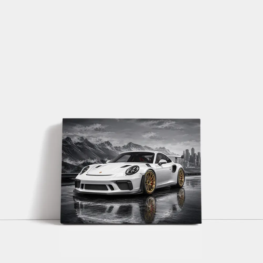 Porsche 911 GT3 RS White Mountain City – Wall Art