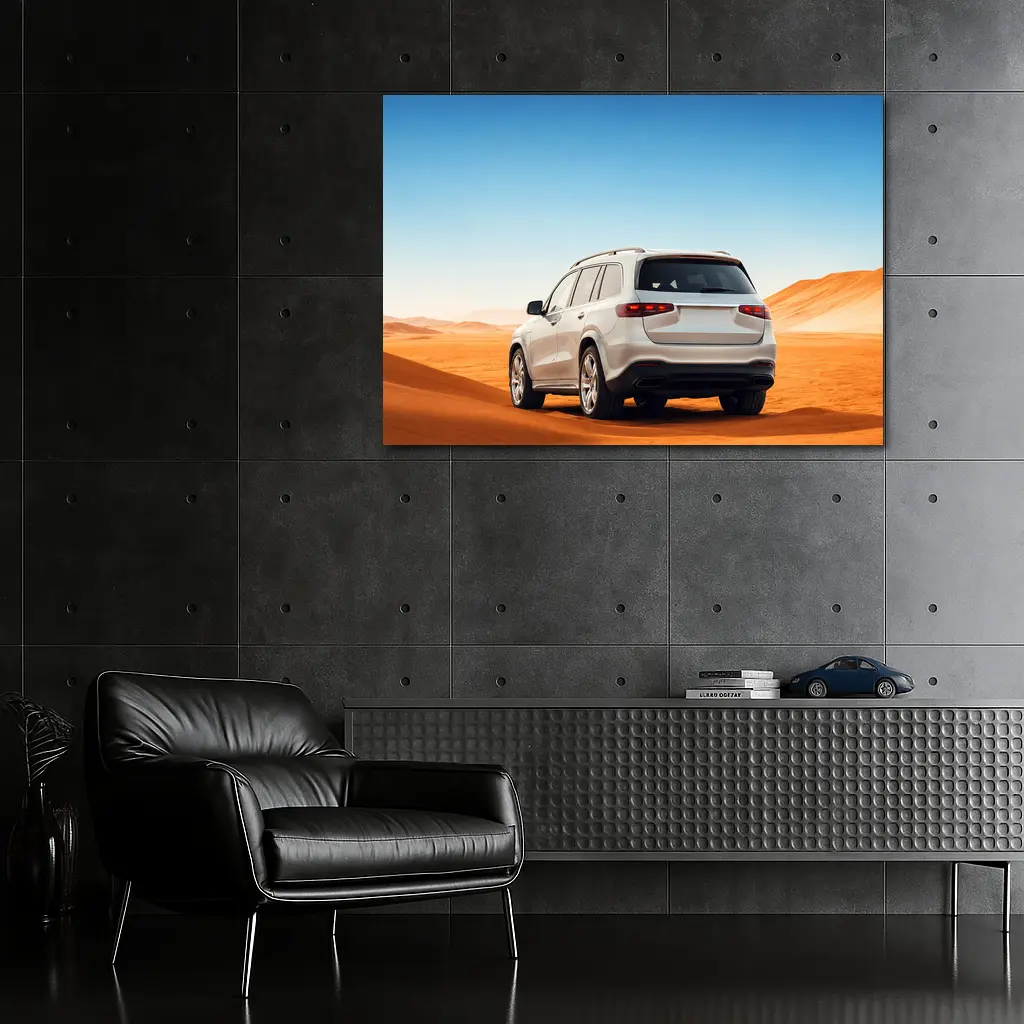 Mercedes GLS SUV White Desert Dunes – Wall Art