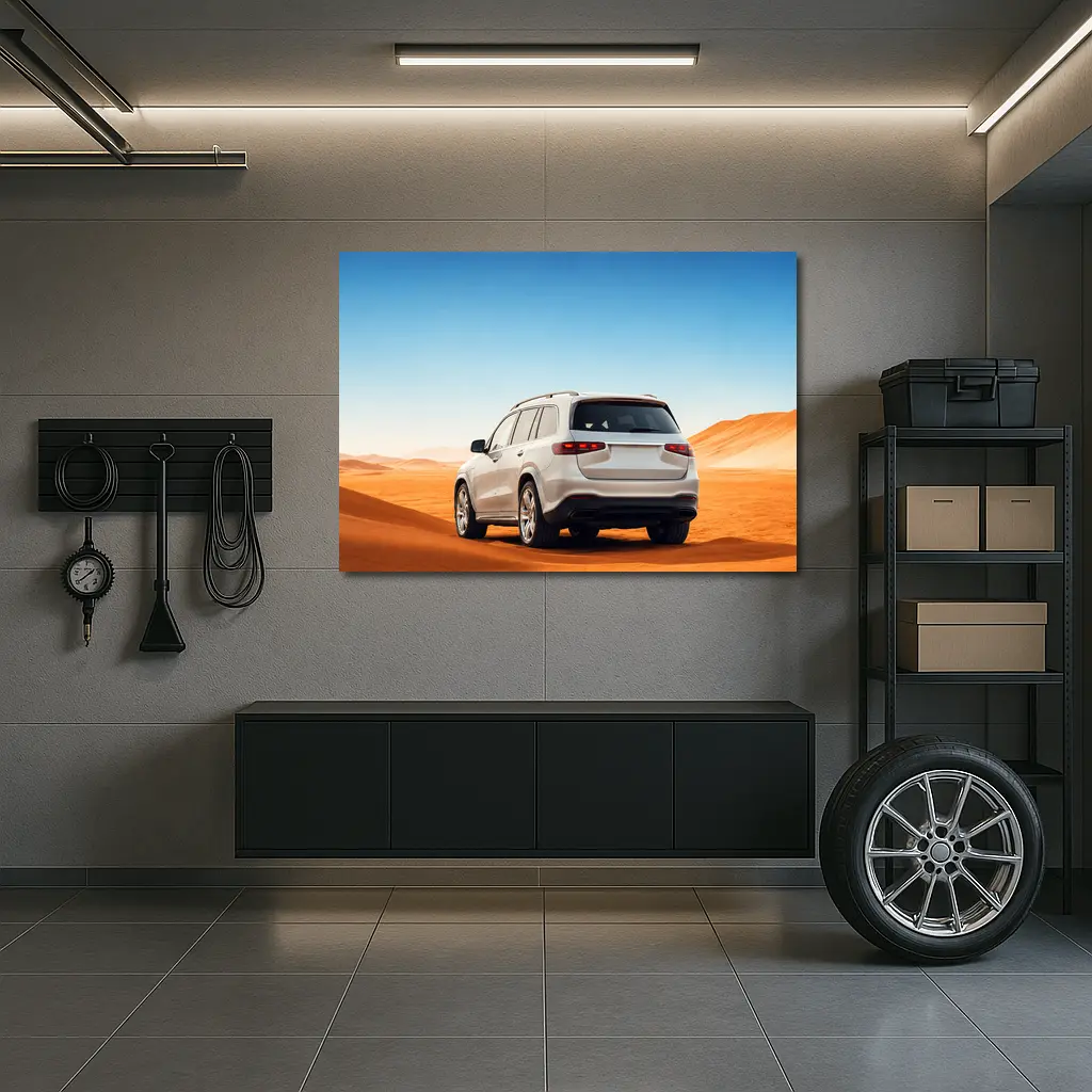 Mercedes GLS SUV White Desert Dunes – Wall Art