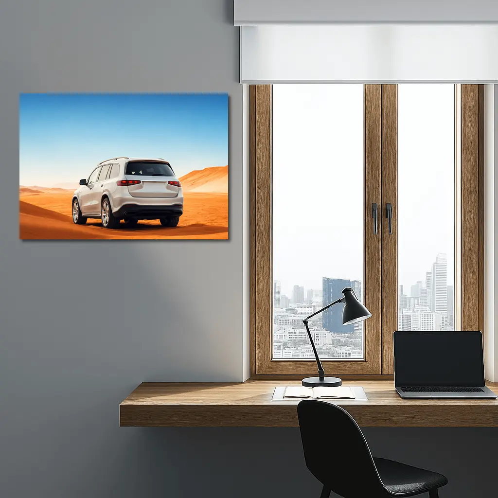 Mercedes GLS SUV White Desert Dunes – Wall Art