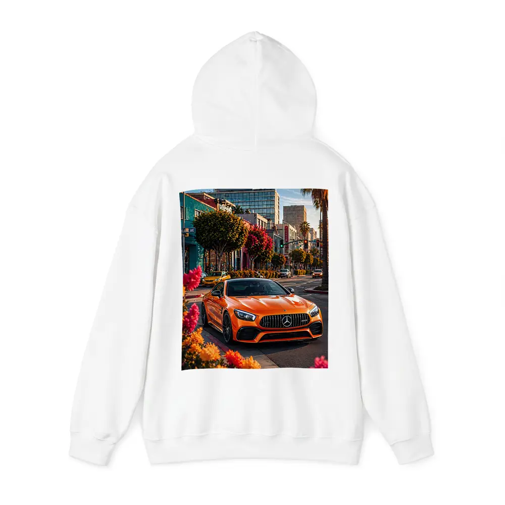 Mercedes AMG GT Orange City Street Scene – Hoodies