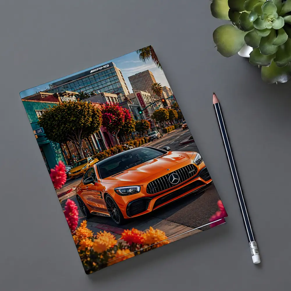Mercedes AMG GT Orange City Street Scene – Notebooks