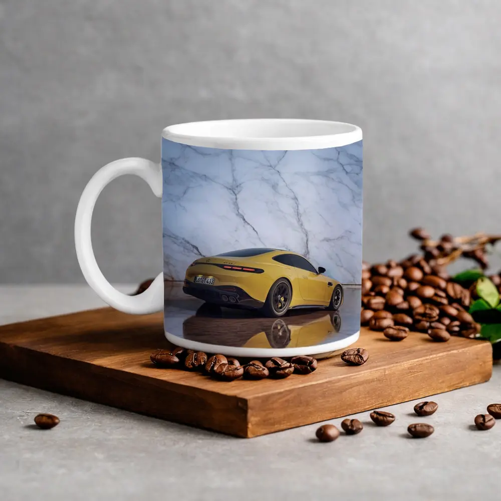 Mercedes AMG GT Yellow Marble Background – Mugs