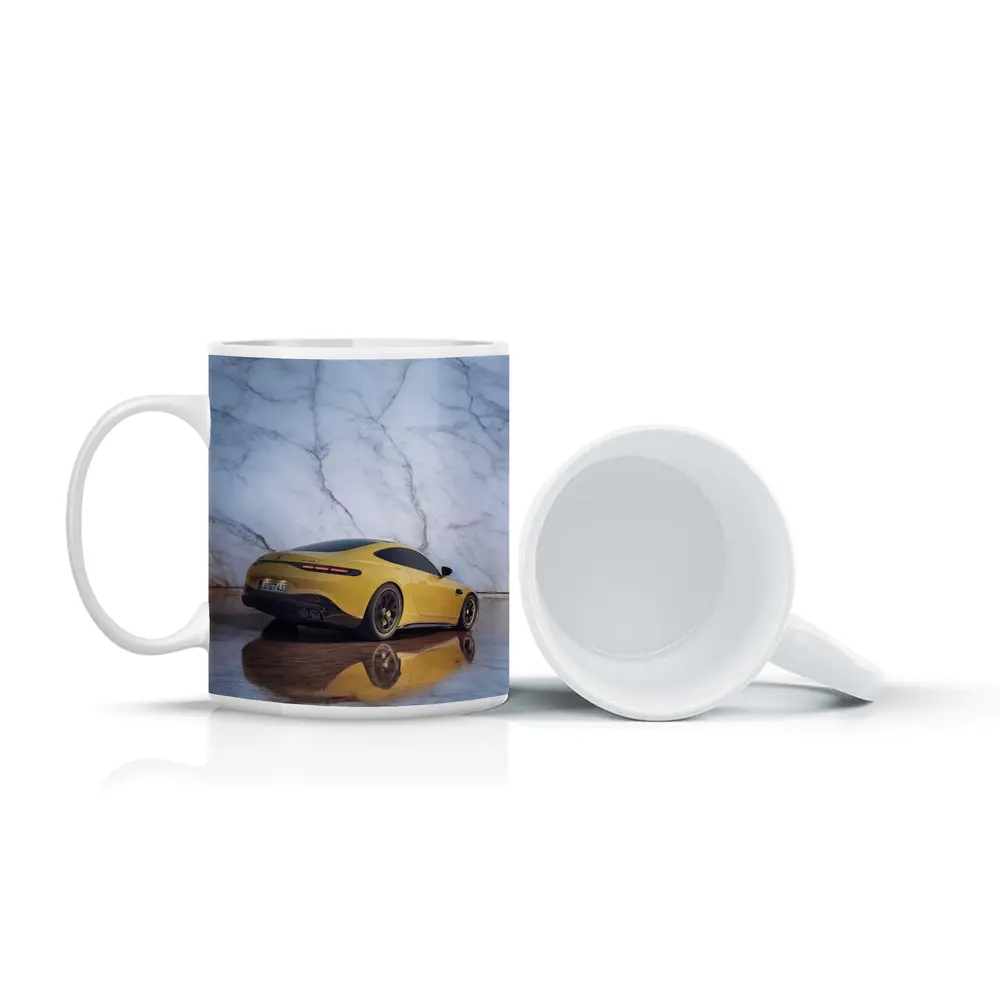 Mercedes AMG GT Yellow Marble Background – Mugs