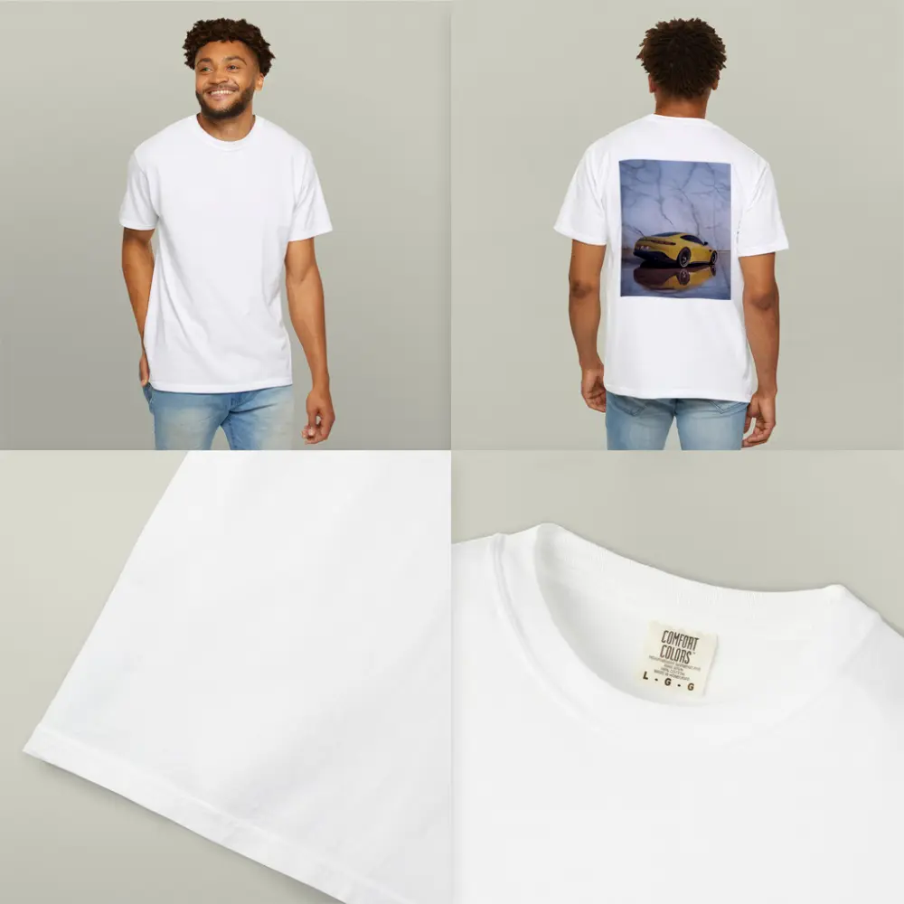 Mercedes AMG GT Yellow Marble Background – T-Shirts
