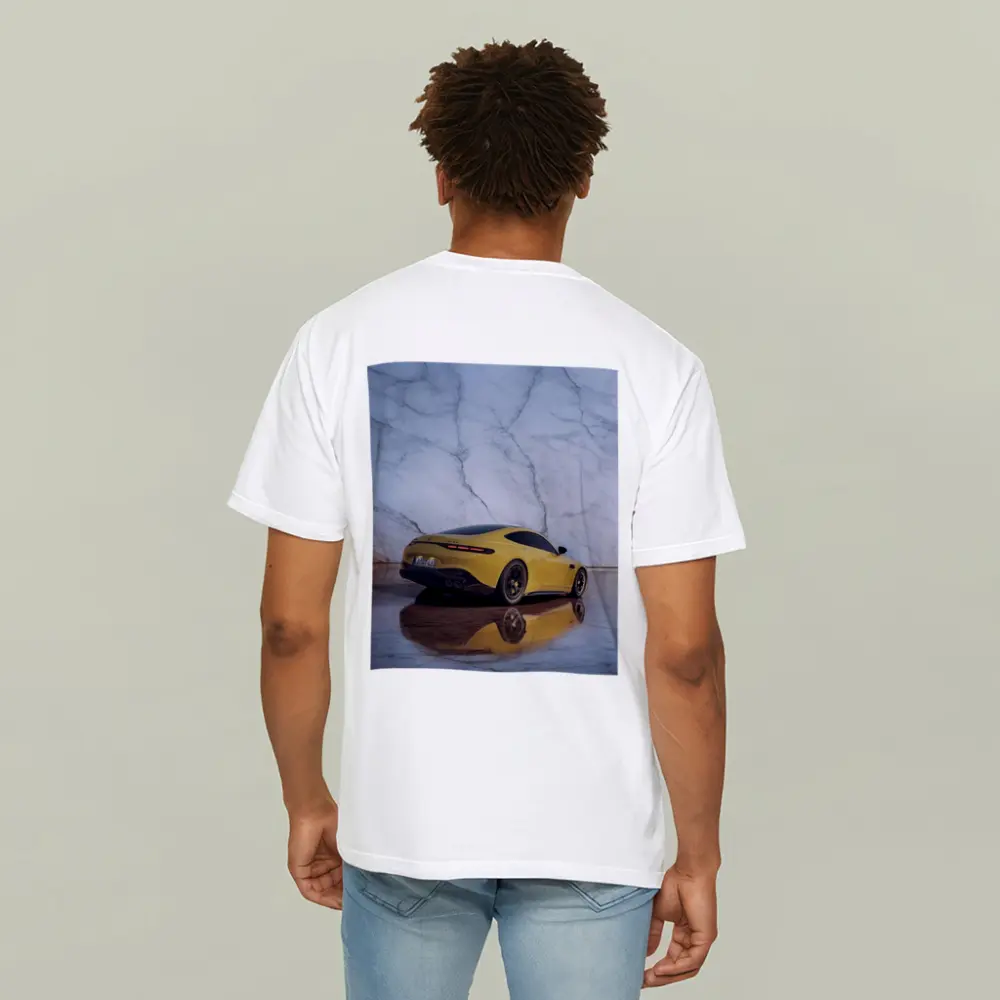 Mercedes AMG GT Yellow Marble Background – T-Shirts
