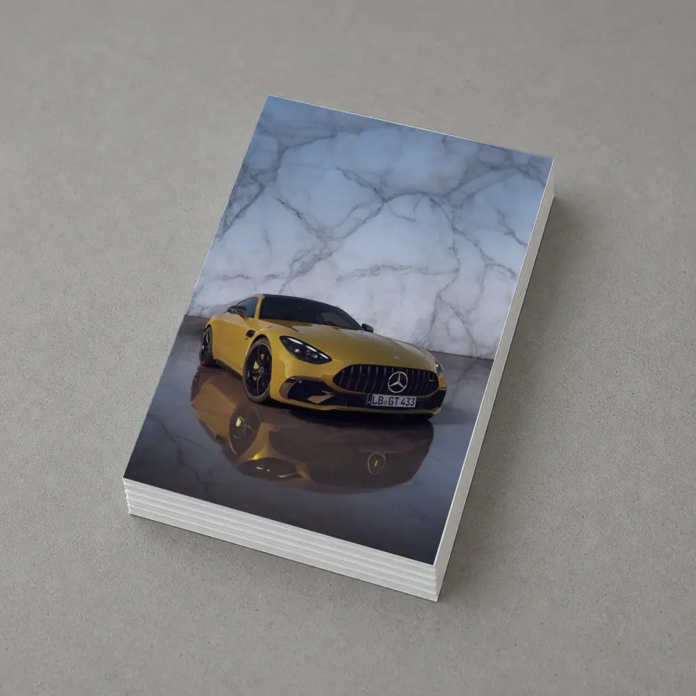 Mercedes AMG GT Yellow Marble Studio – Postcards