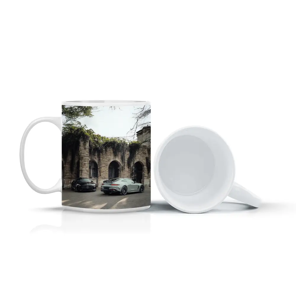 Mercedes AMG GT Two Cars Stone Building – Mugs