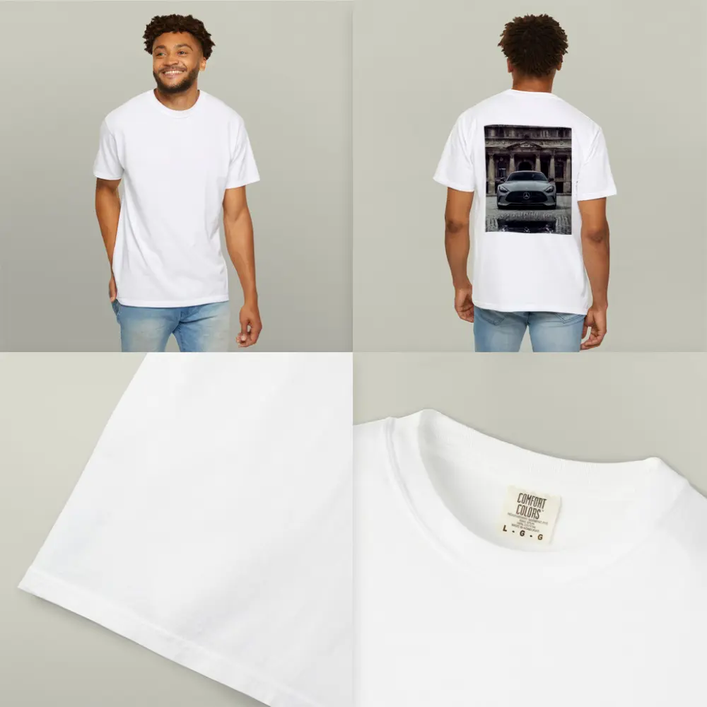 Mercedes AMG GT Front View Cobblestone Building – T-Shirts