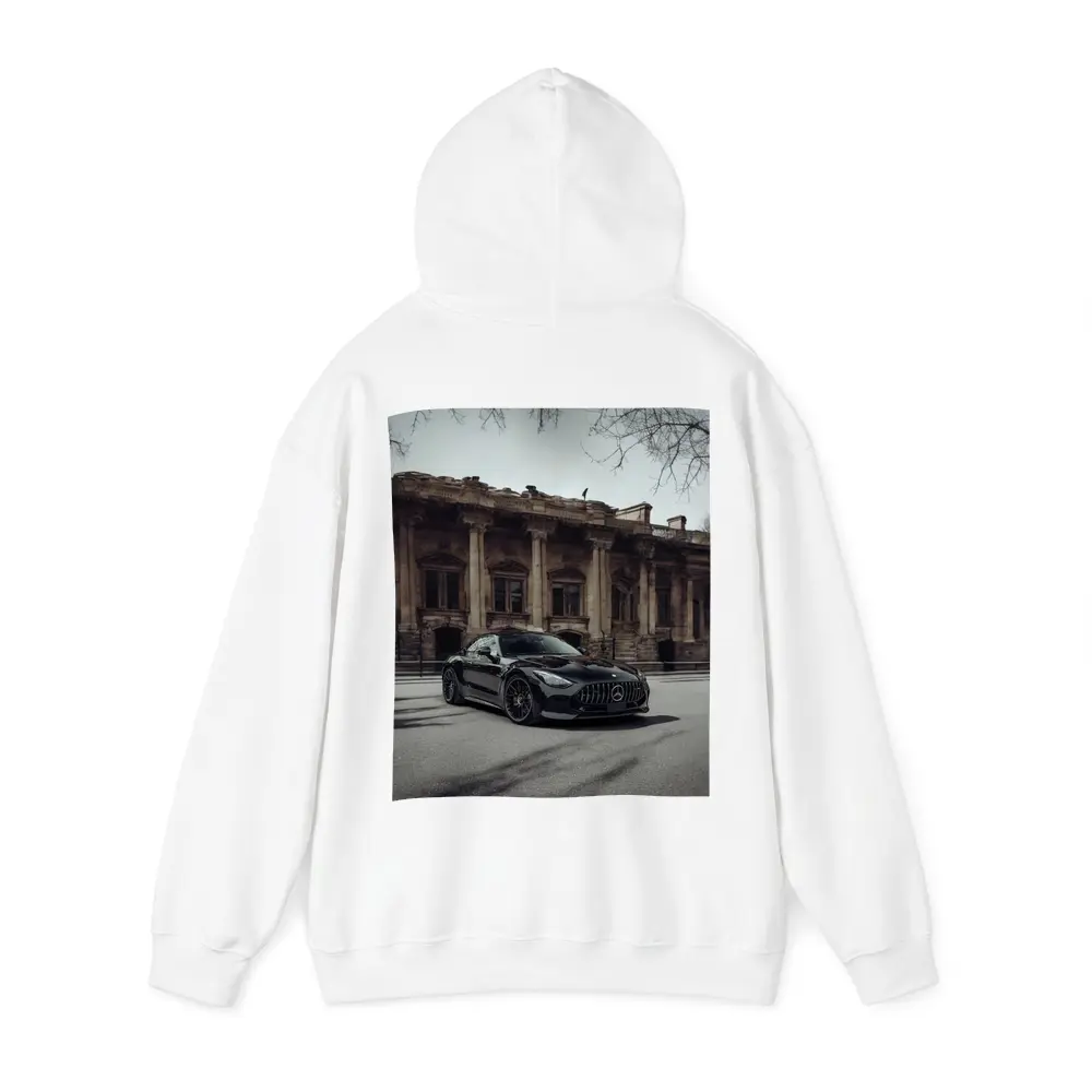 Mercedes AMG GT Black Architectural Building Street – Hoodies