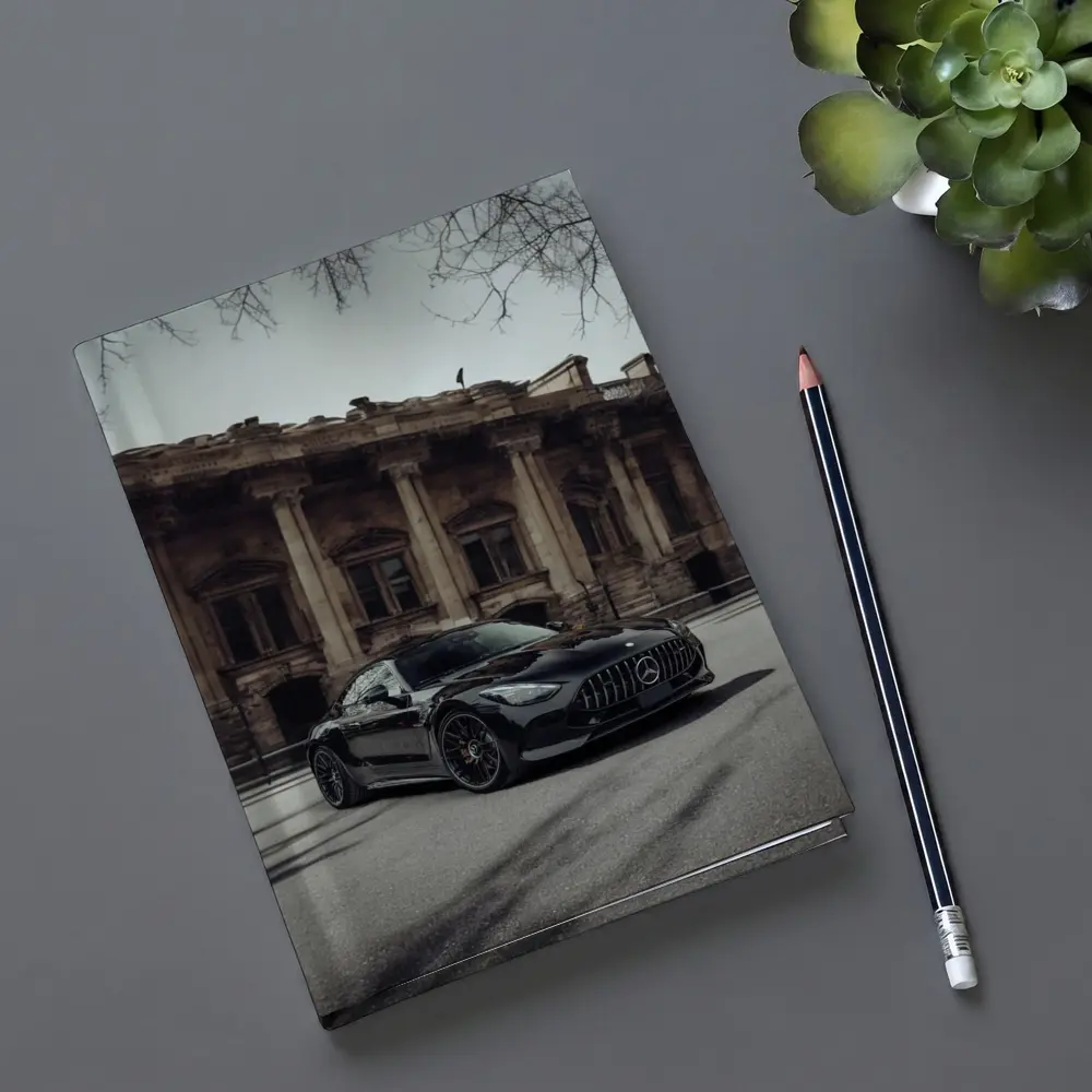 Mercedes AMG GT Black Architectural Building Street – Notebooks