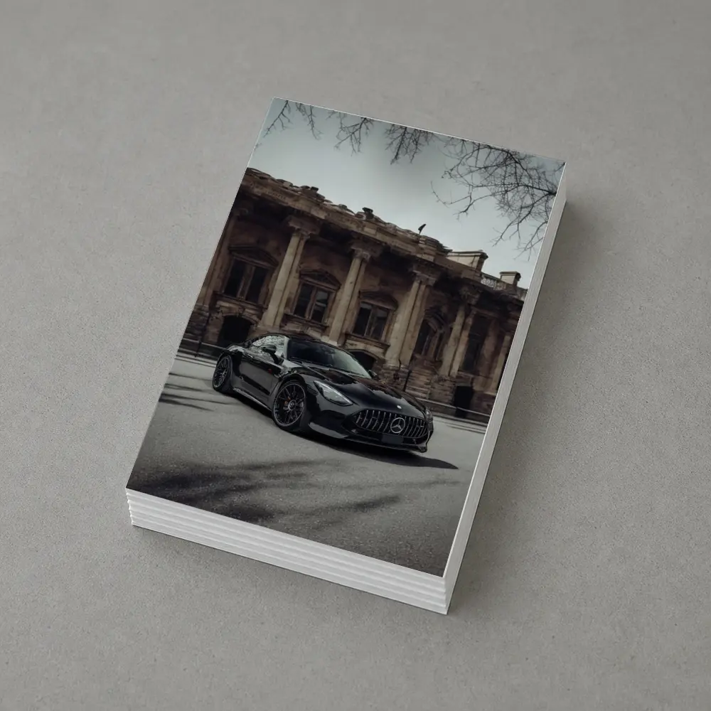 Mercedes AMG GT Black Architectural Building Street – Postcards