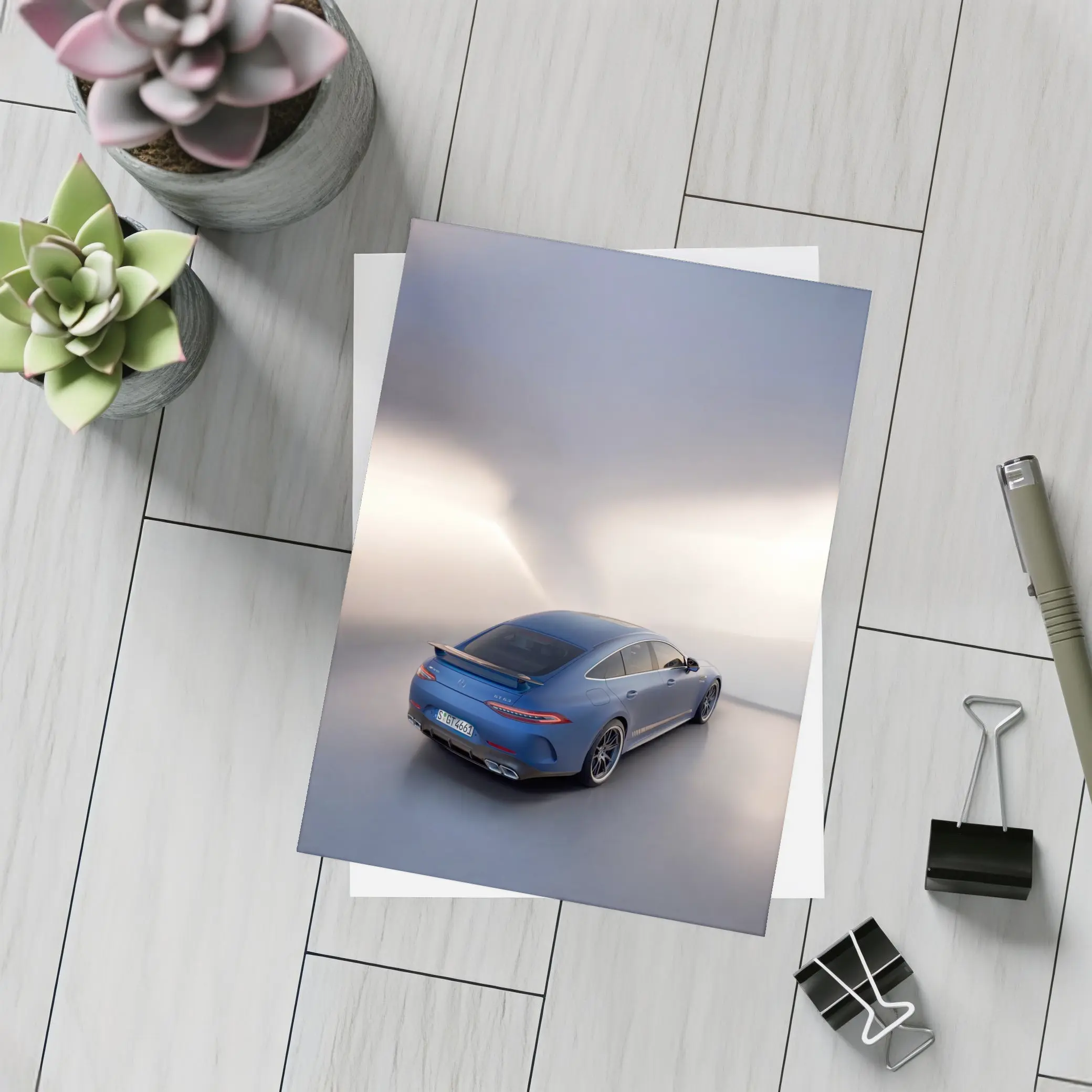 Mercedes AMG GT 63 Blue Studio Shot – Postcards