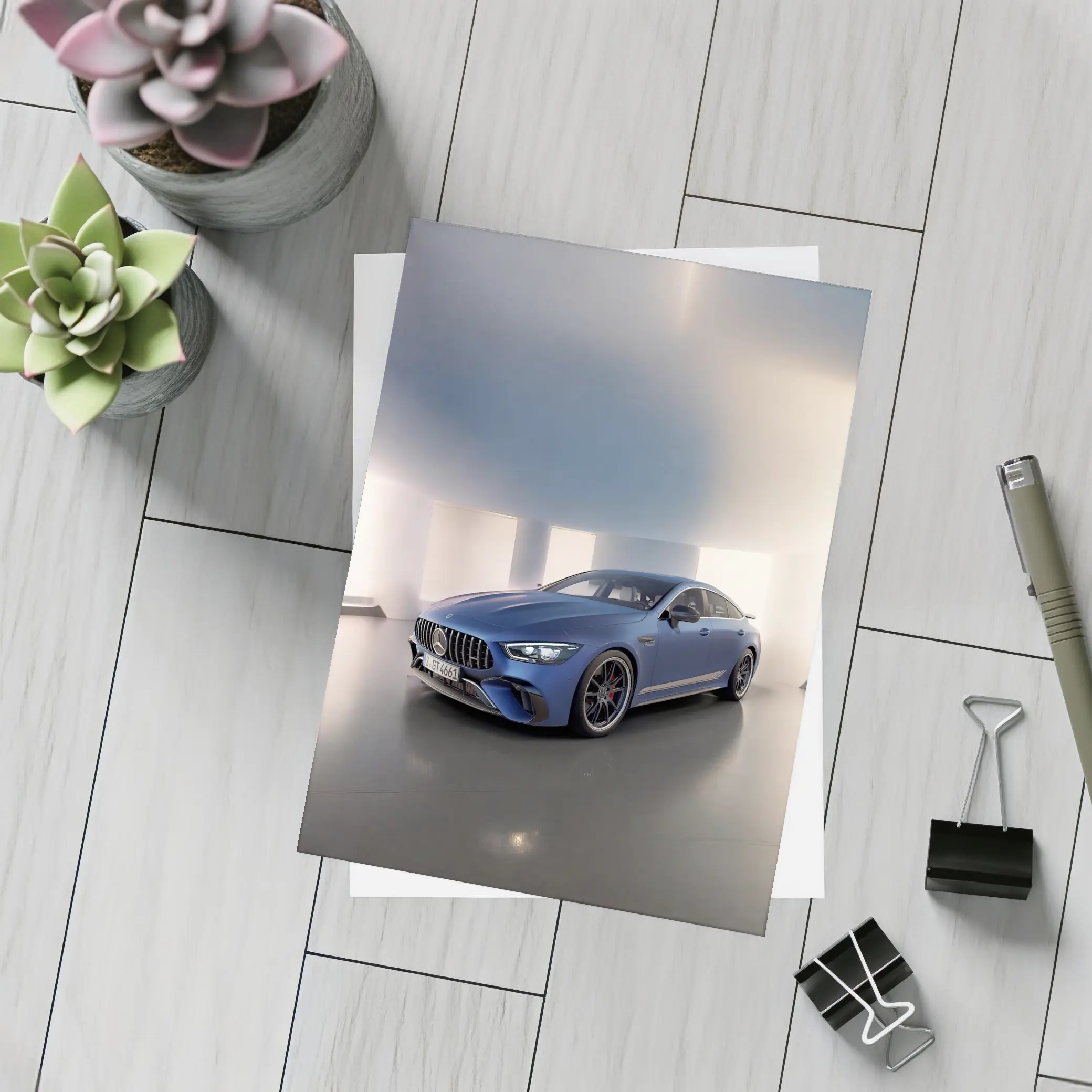 Mercedes AMG GT 63 Blue Studio Shot – Postcards
