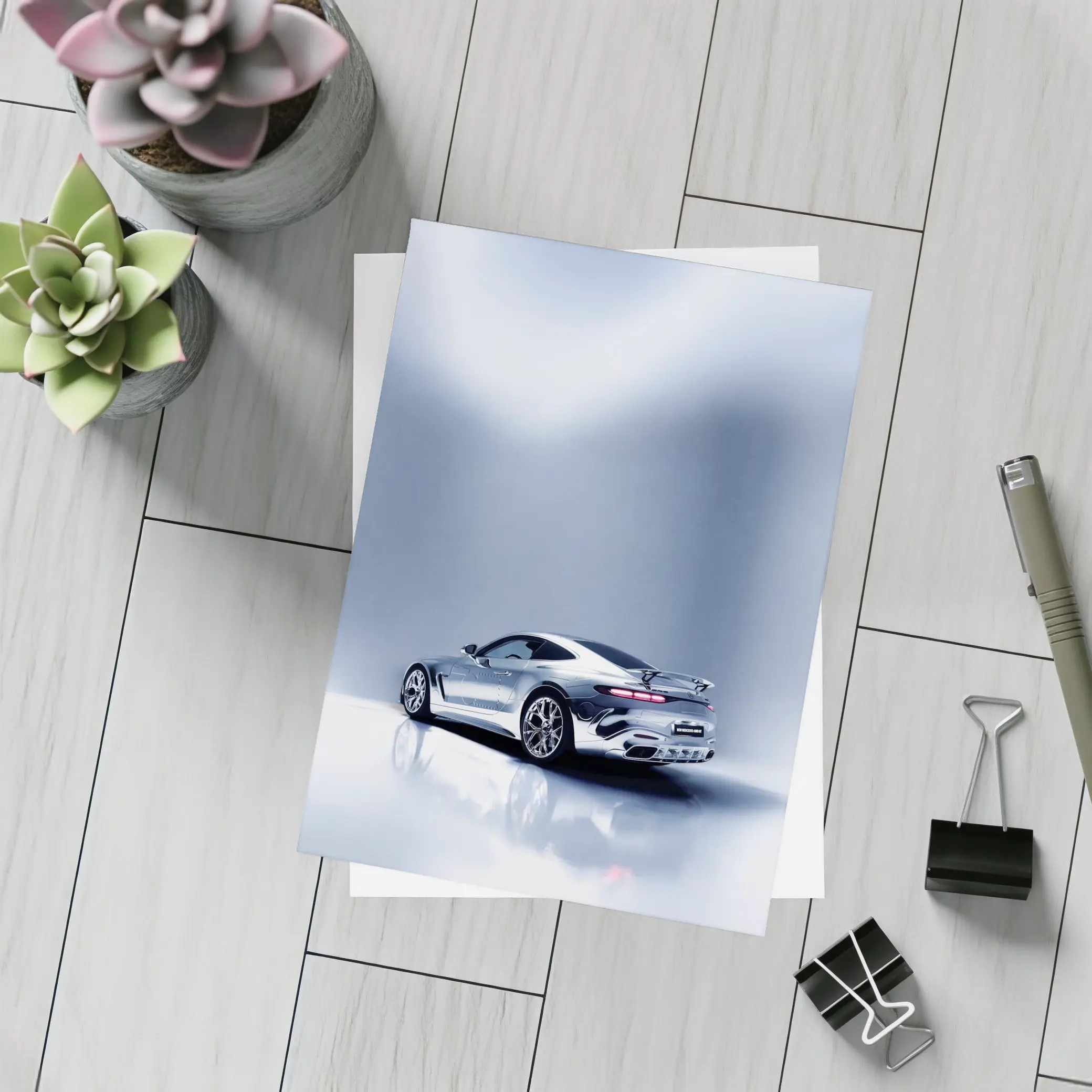 Mercedes AMG GT Silver Studio Shot – Postcards
