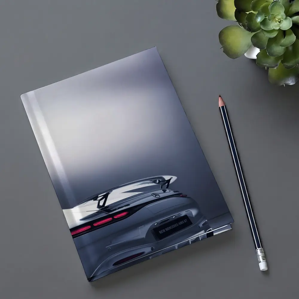 Mercedes AMG GT Silver Studio Rear View – Notebooks