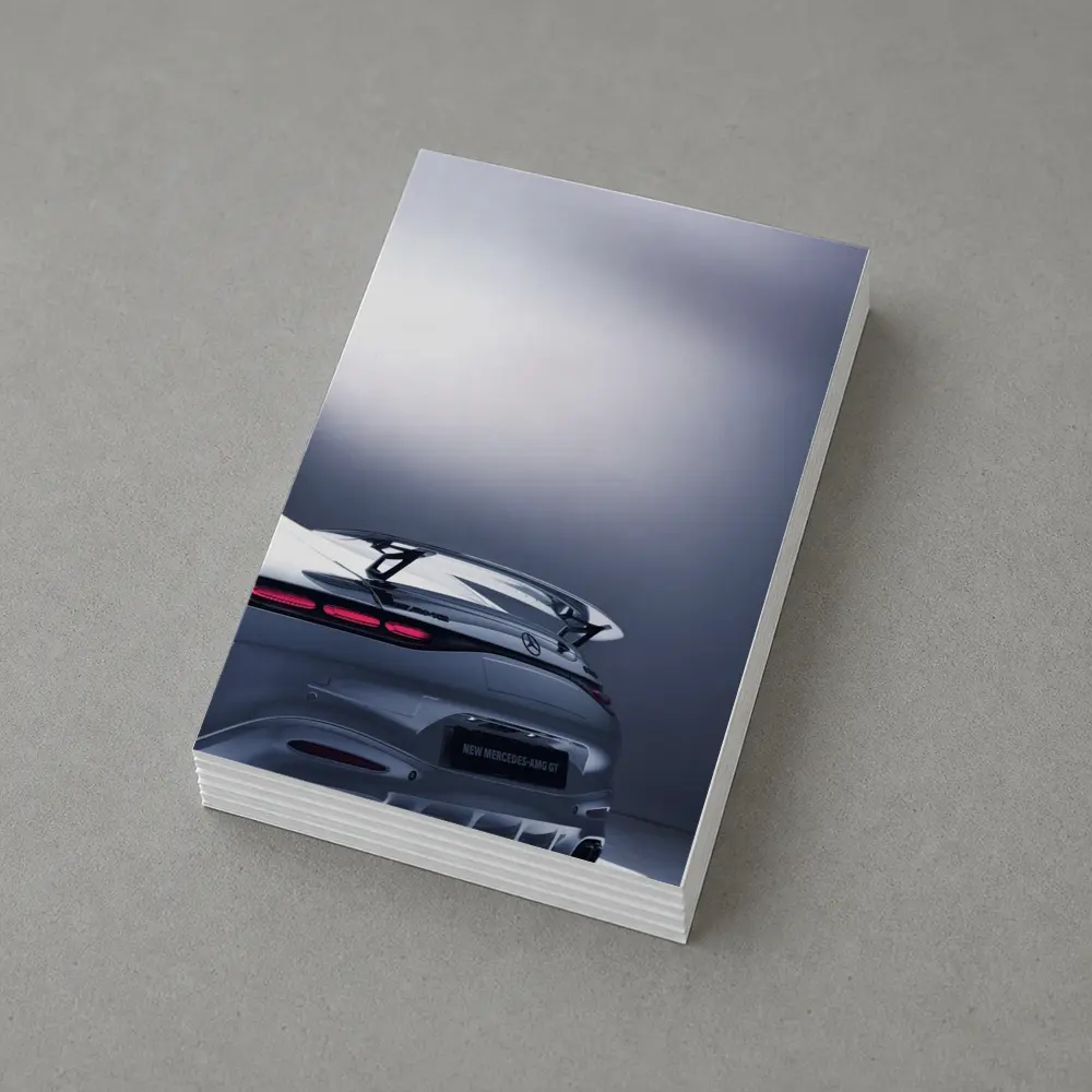 Mercedes AMG GT Silver Studio Rear View – Postcards