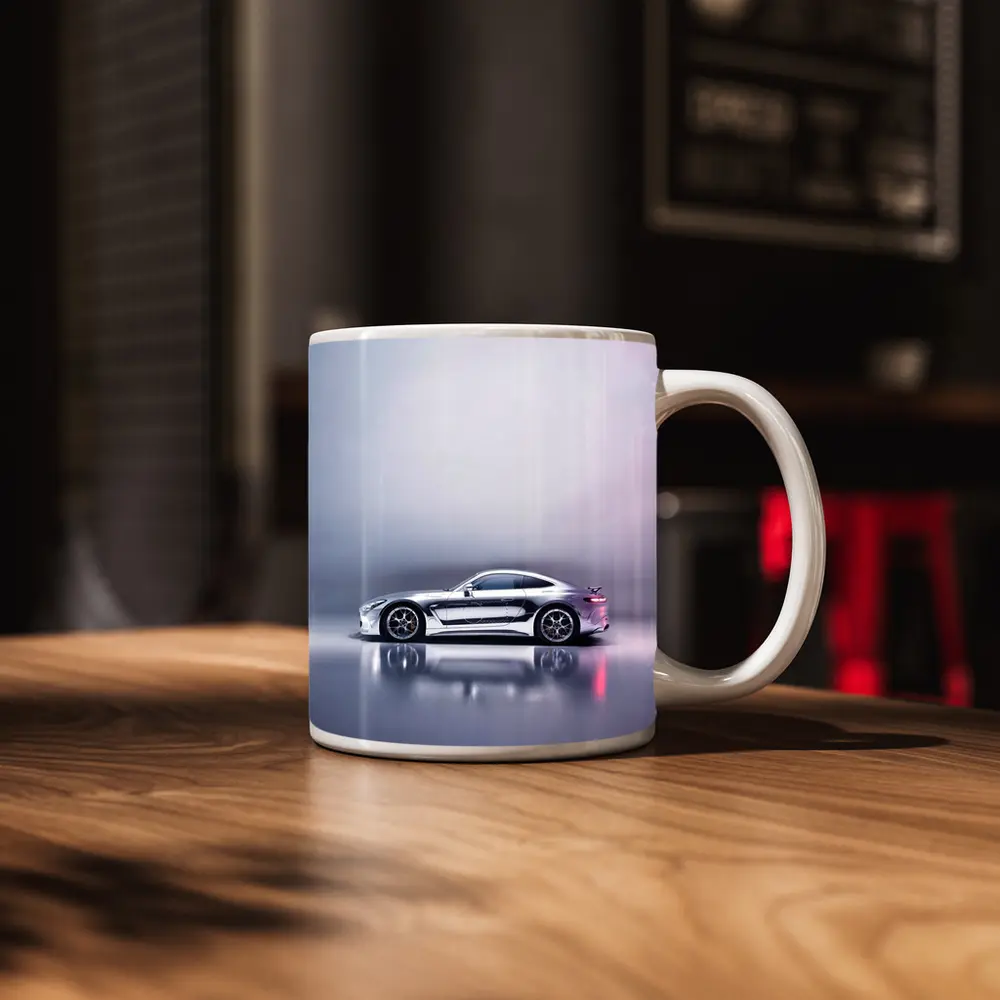 Mercedes AMG GT Silver Studio Background – Mugs