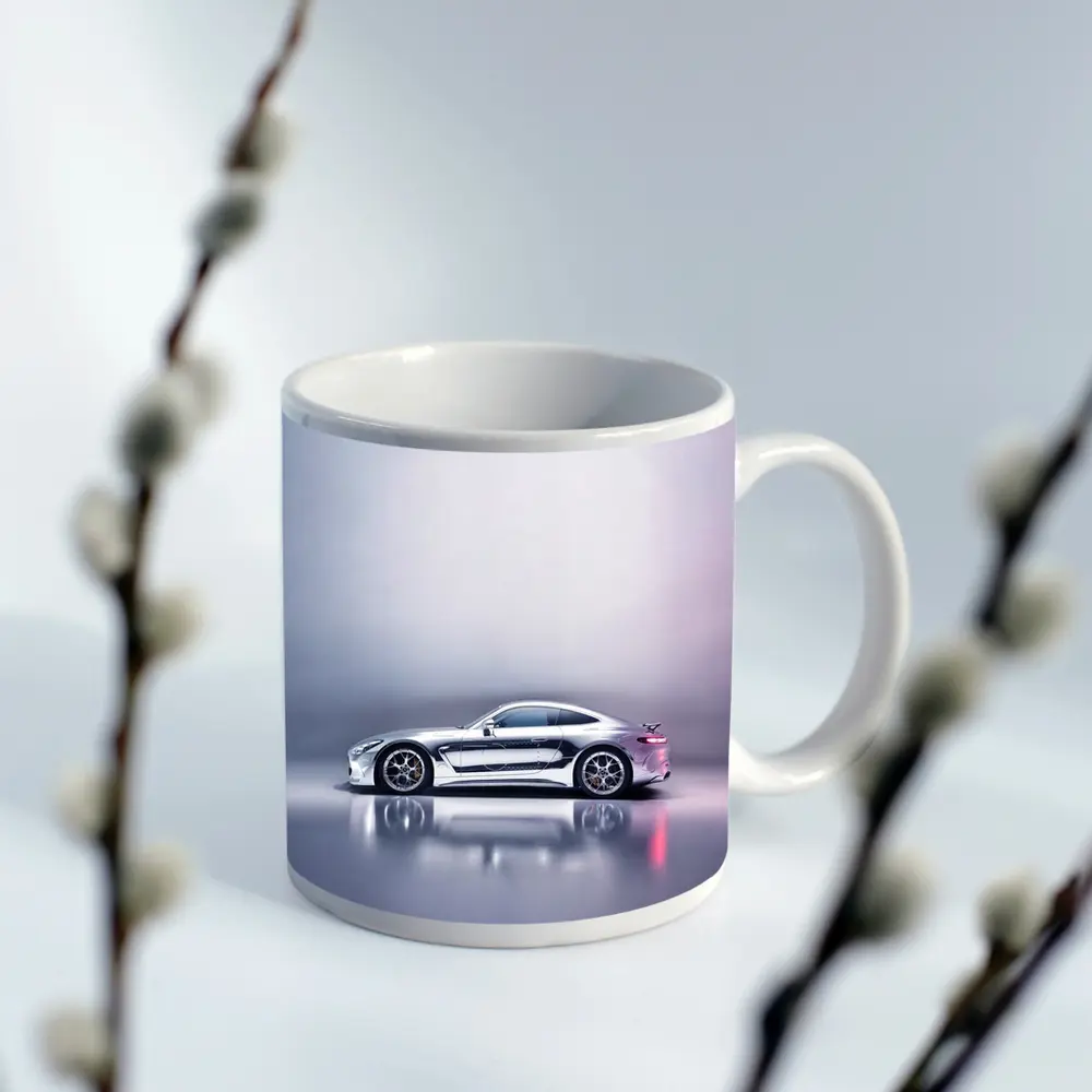 Mercedes AMG GT Silver Studio Background – Mugs