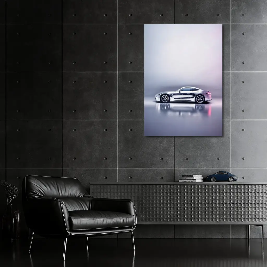 Mercedes AMG GT Silver Studio Background – Wall Art