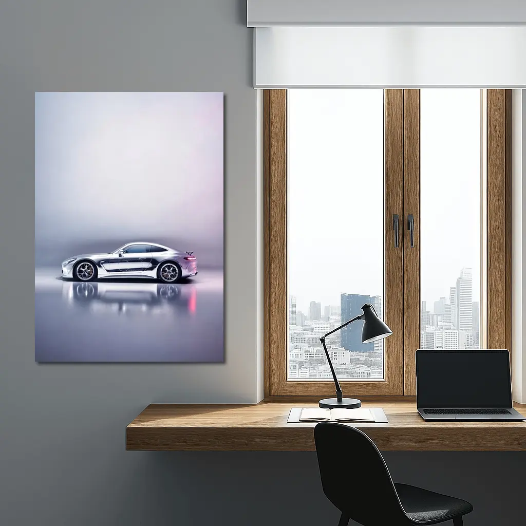 Mercedes AMG GT Silver Studio Background – Wall Art