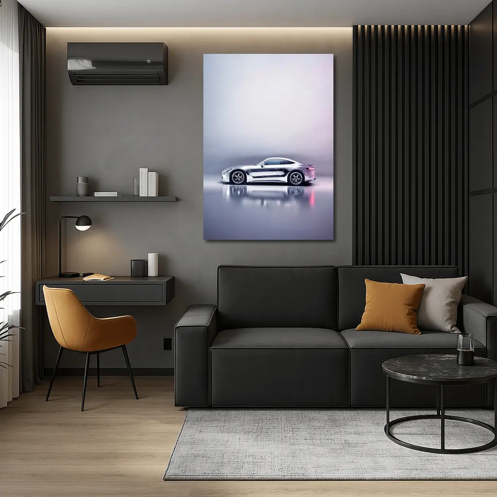 Mercedes AMG GT Silver Studio Background – Wall Art