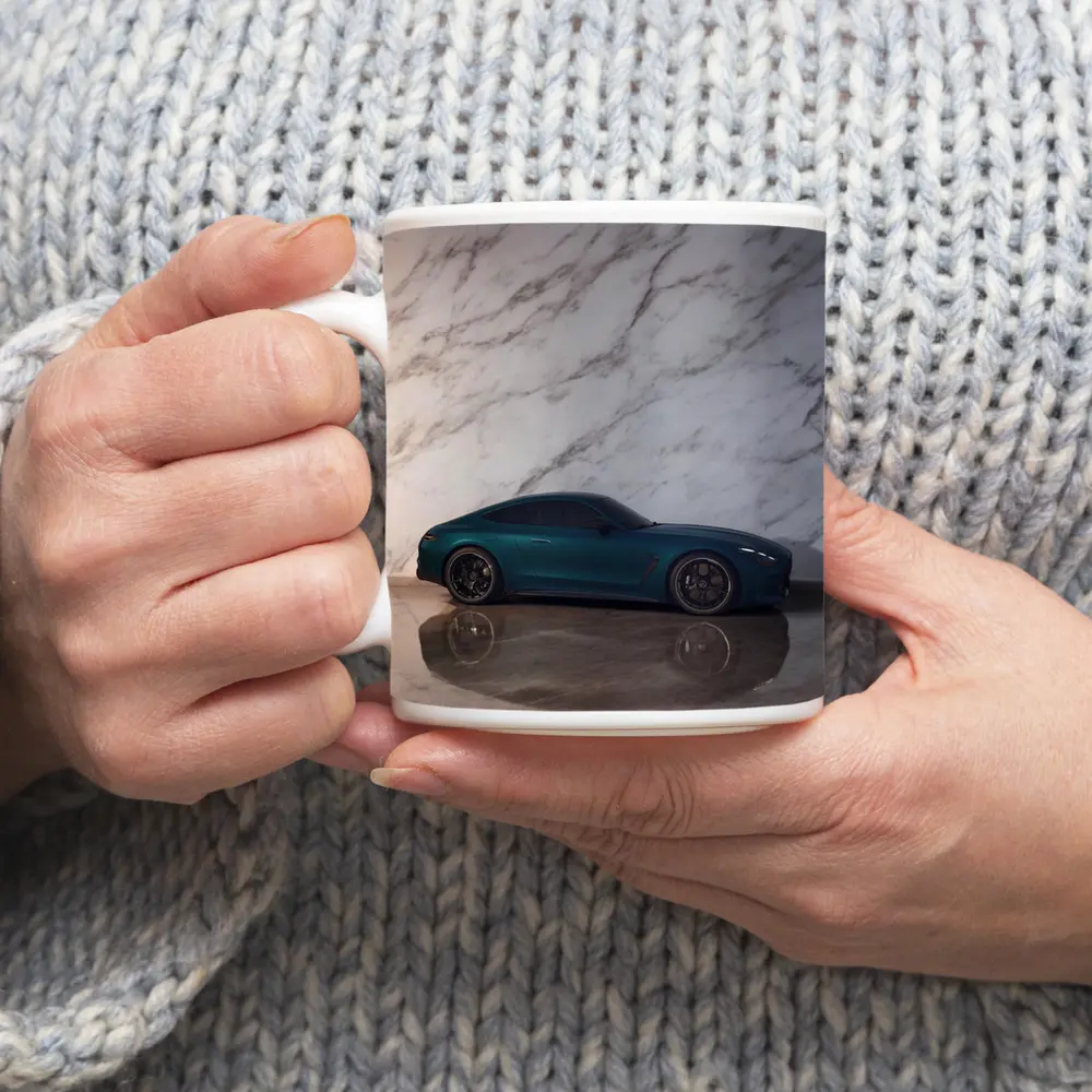 Mercedes AMG GT Teal Marble Background – Mugs