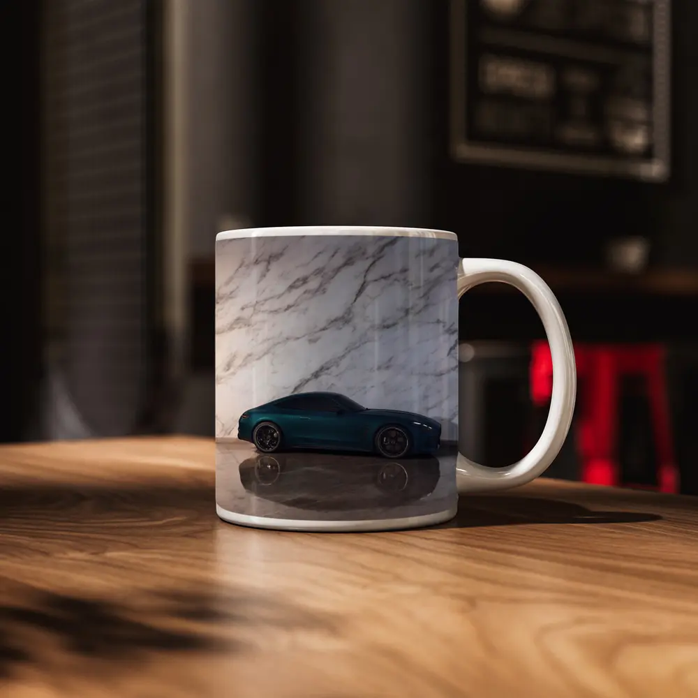 Mercedes AMG GT Teal Marble Background – Mugs