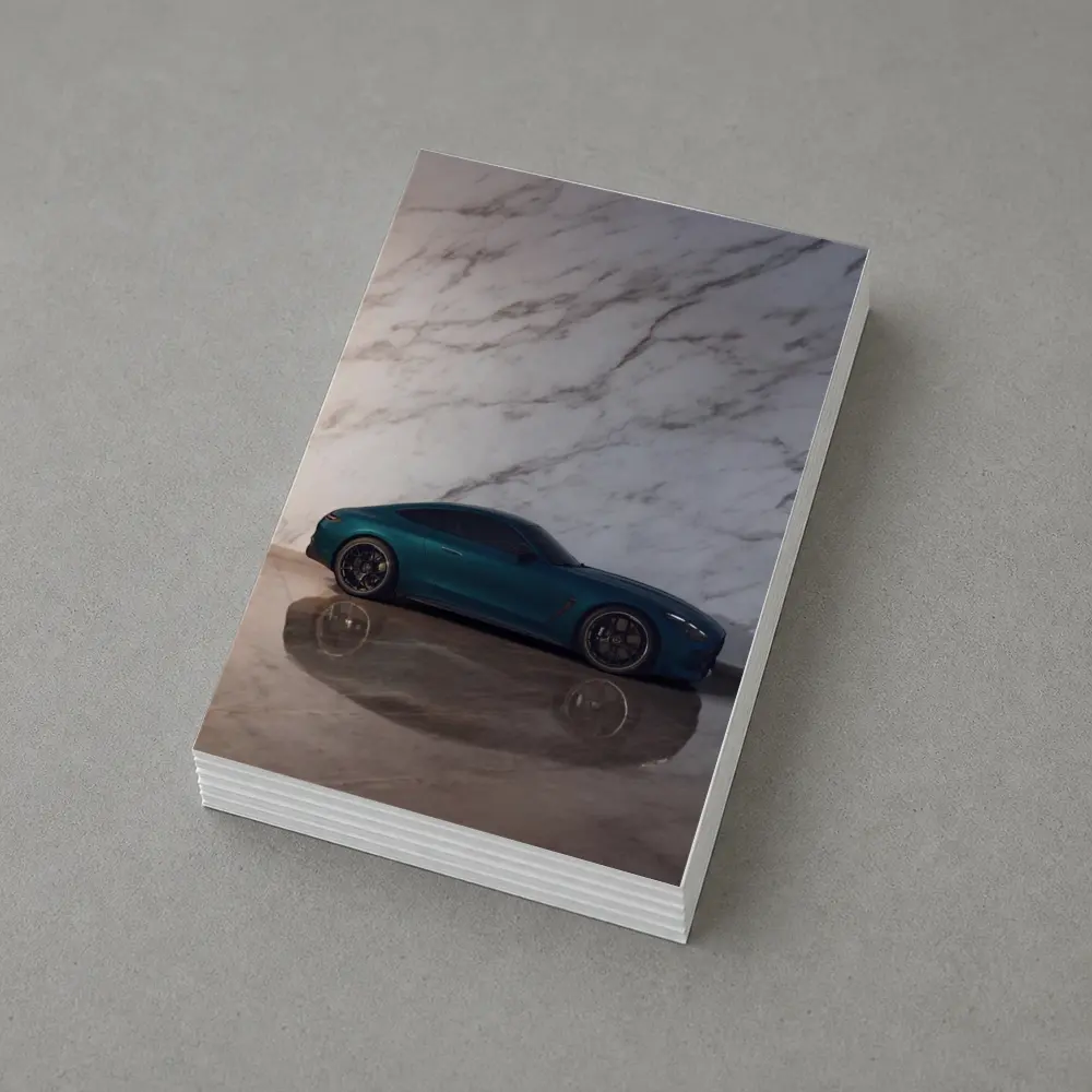 Mercedes AMG GT Teal Marble Background – Postcards