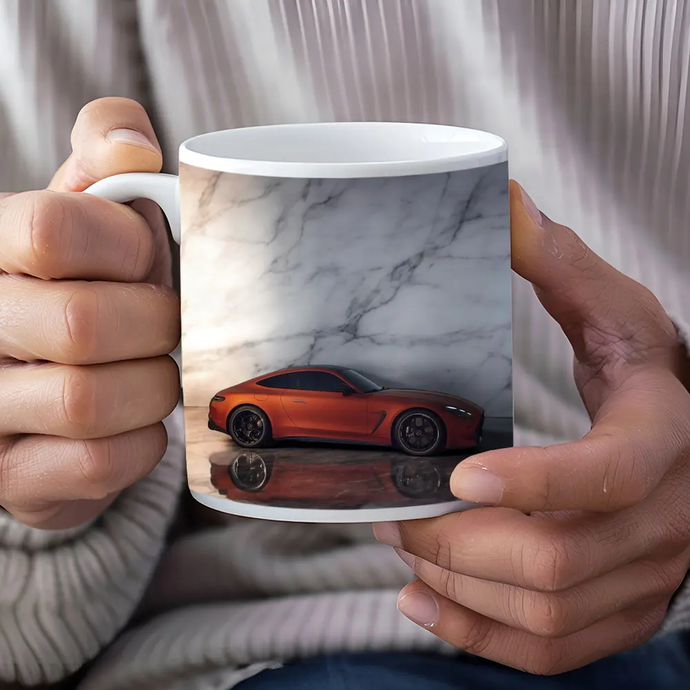 BMW M8 Orange Coupe Marble Studio – Mugs