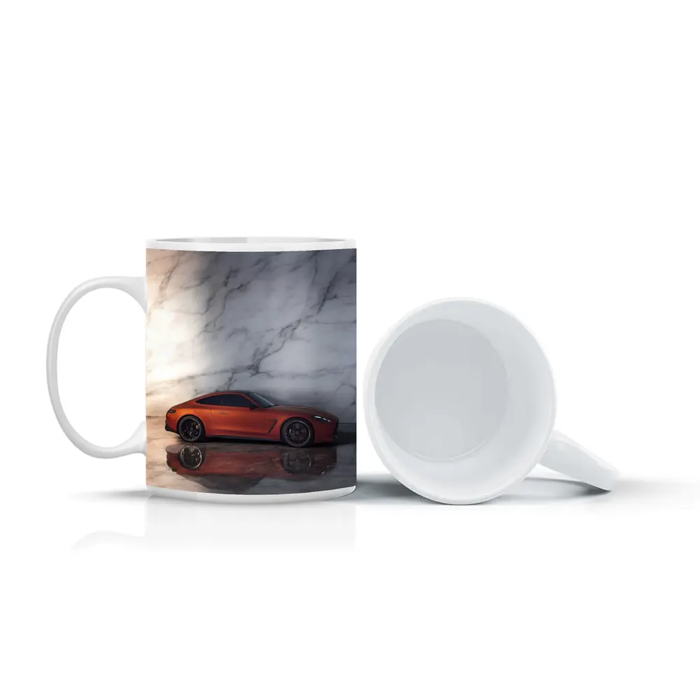 BMW M8 Orange Coupe Marble Studio – Mugs