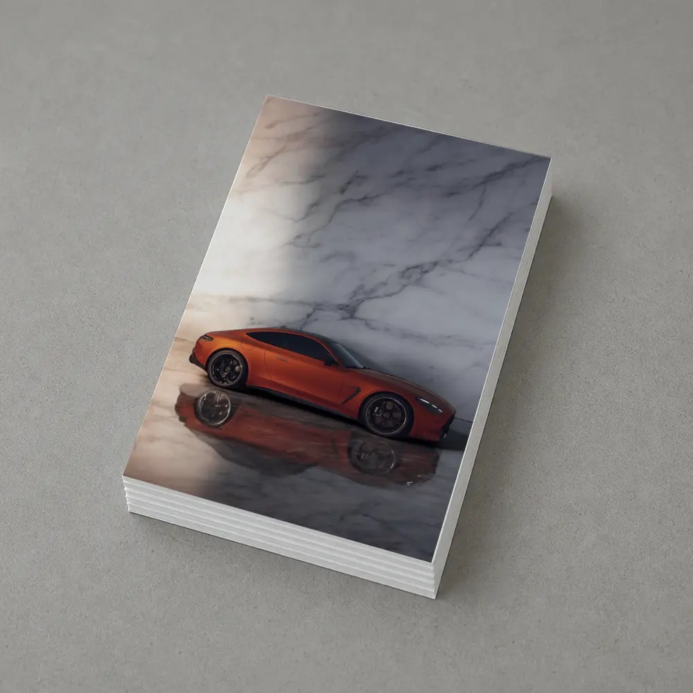BMW M8 Orange Coupe Marble Studio – Postcards