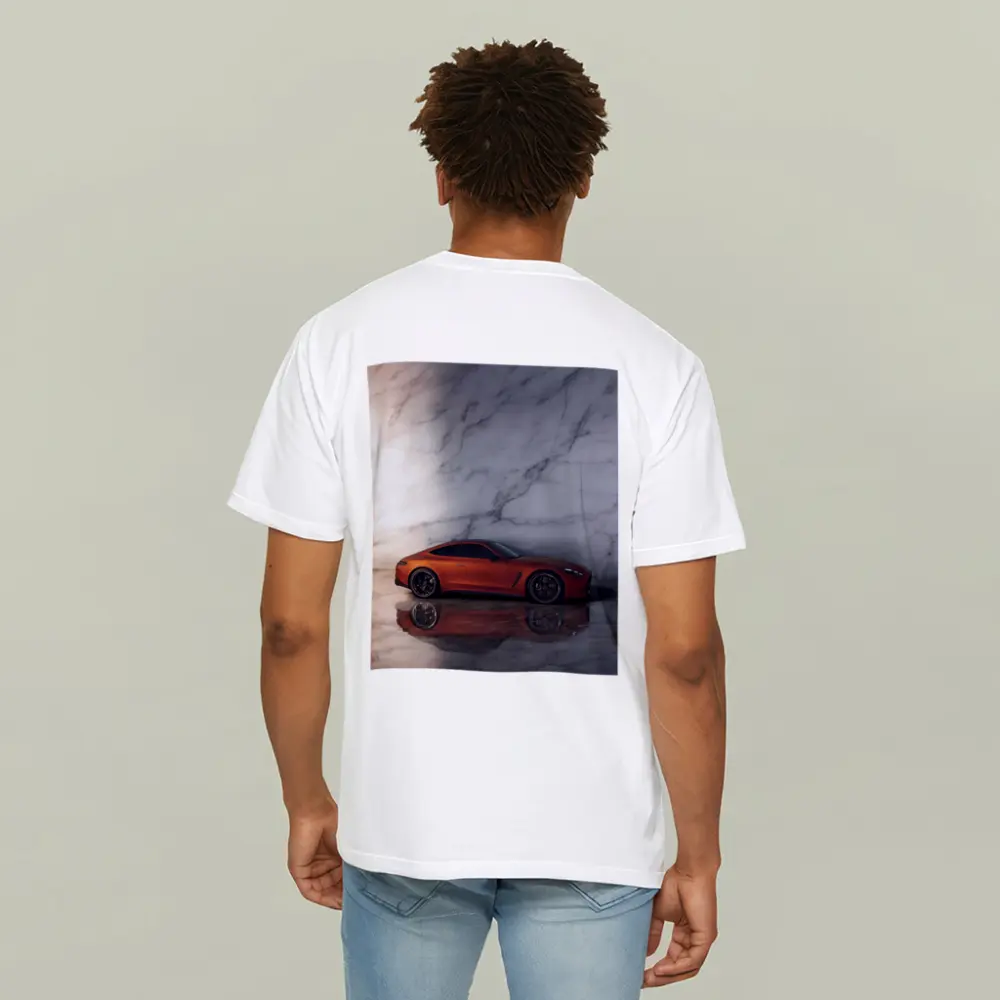 BMW M8 Orange Coupe Marble Studio – T-Shirts