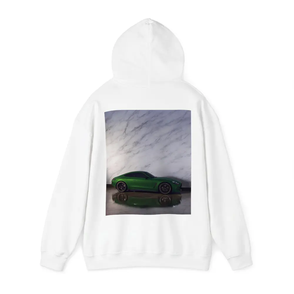Mercedes AMG GT Green Against Marble Wall – Hoodies