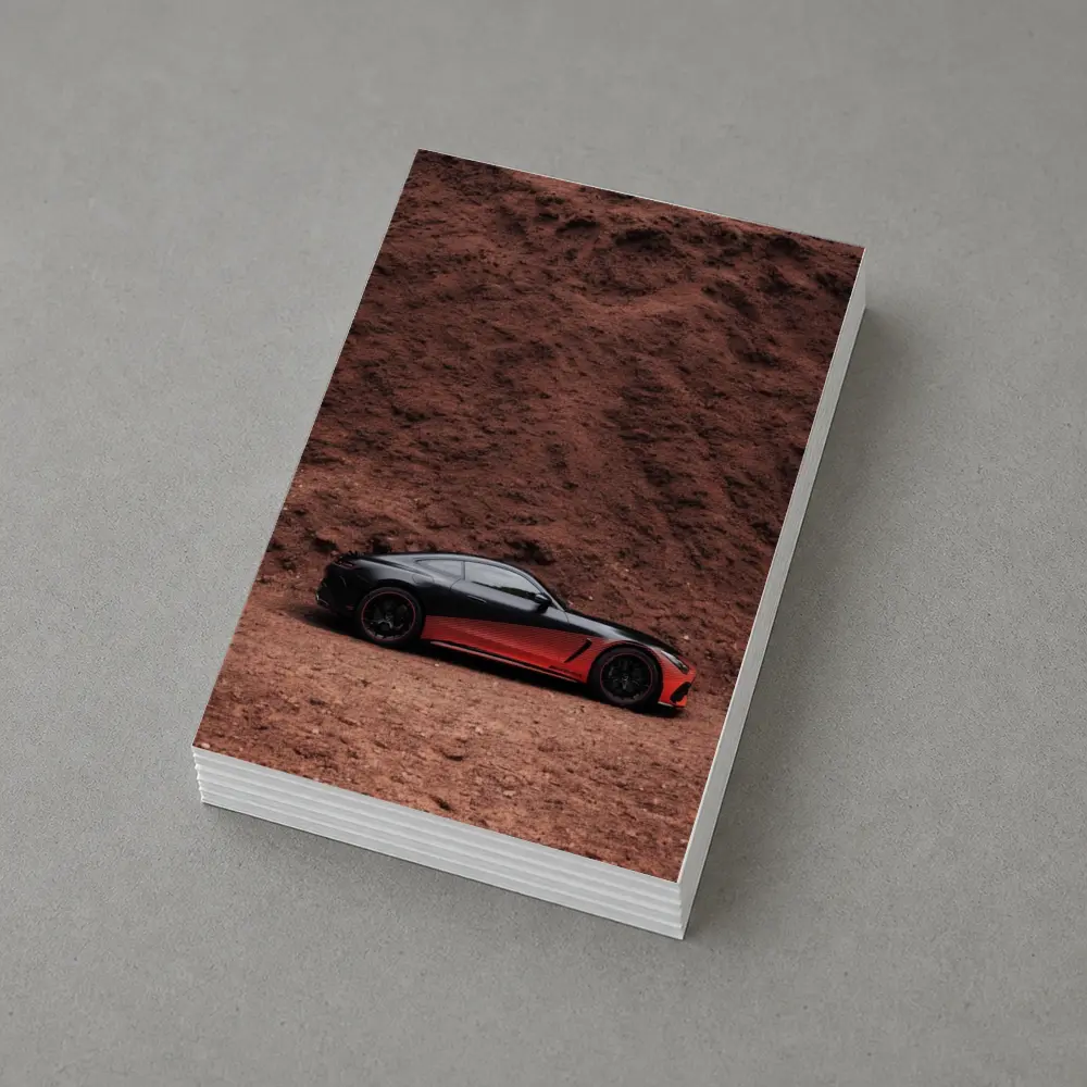 Mercedes AMG GT Black Red Desert Setting – Postcards