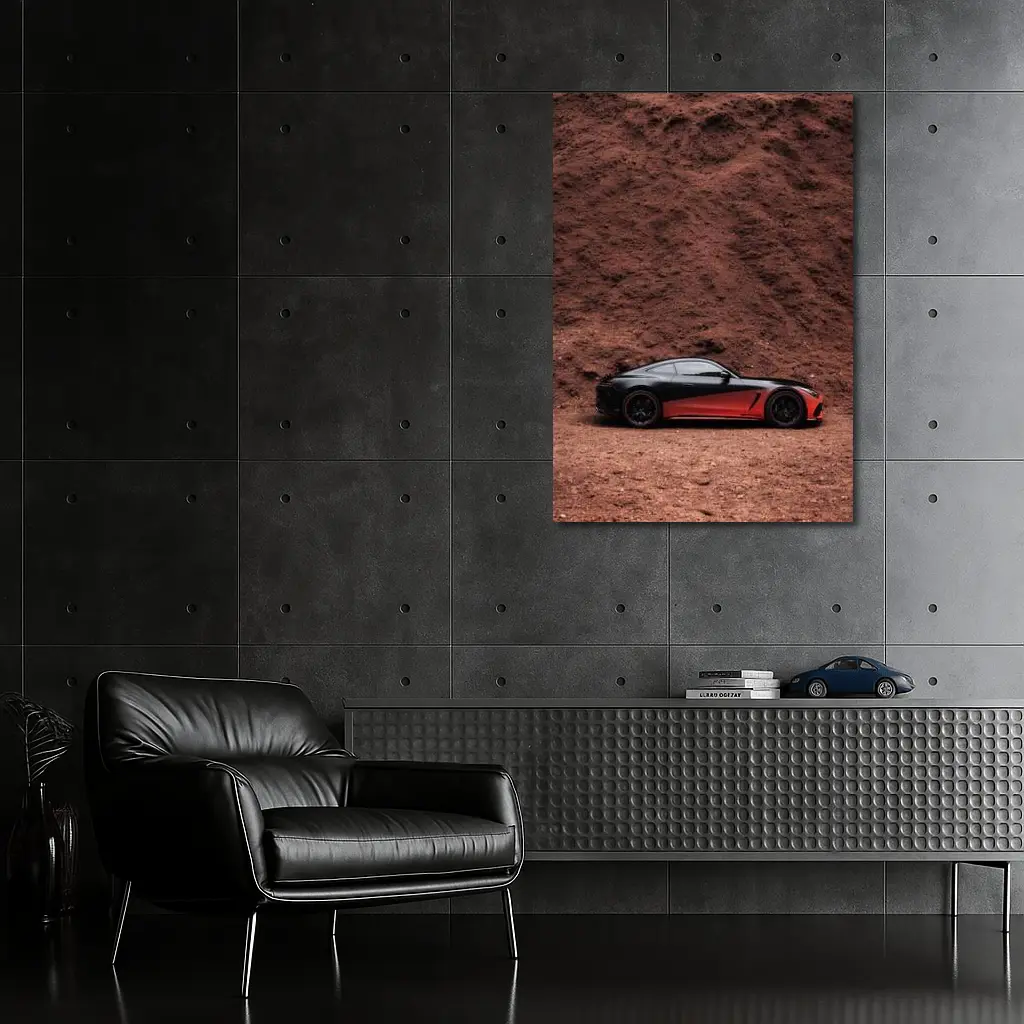 Mercedes AMG GT Black Red Desert Setting – Wall Art