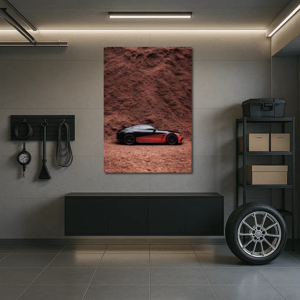 Mercedes AMG GT Black Red Desert Setting – Wall Art