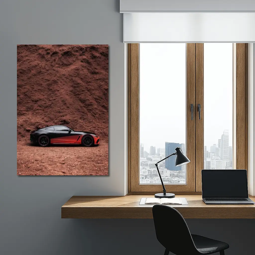 Mercedes AMG GT Black Red Desert Setting – Wall Art
