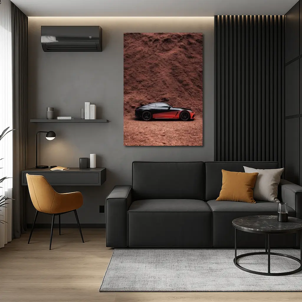Mercedes AMG GT Black Red Desert Setting – Wall Art