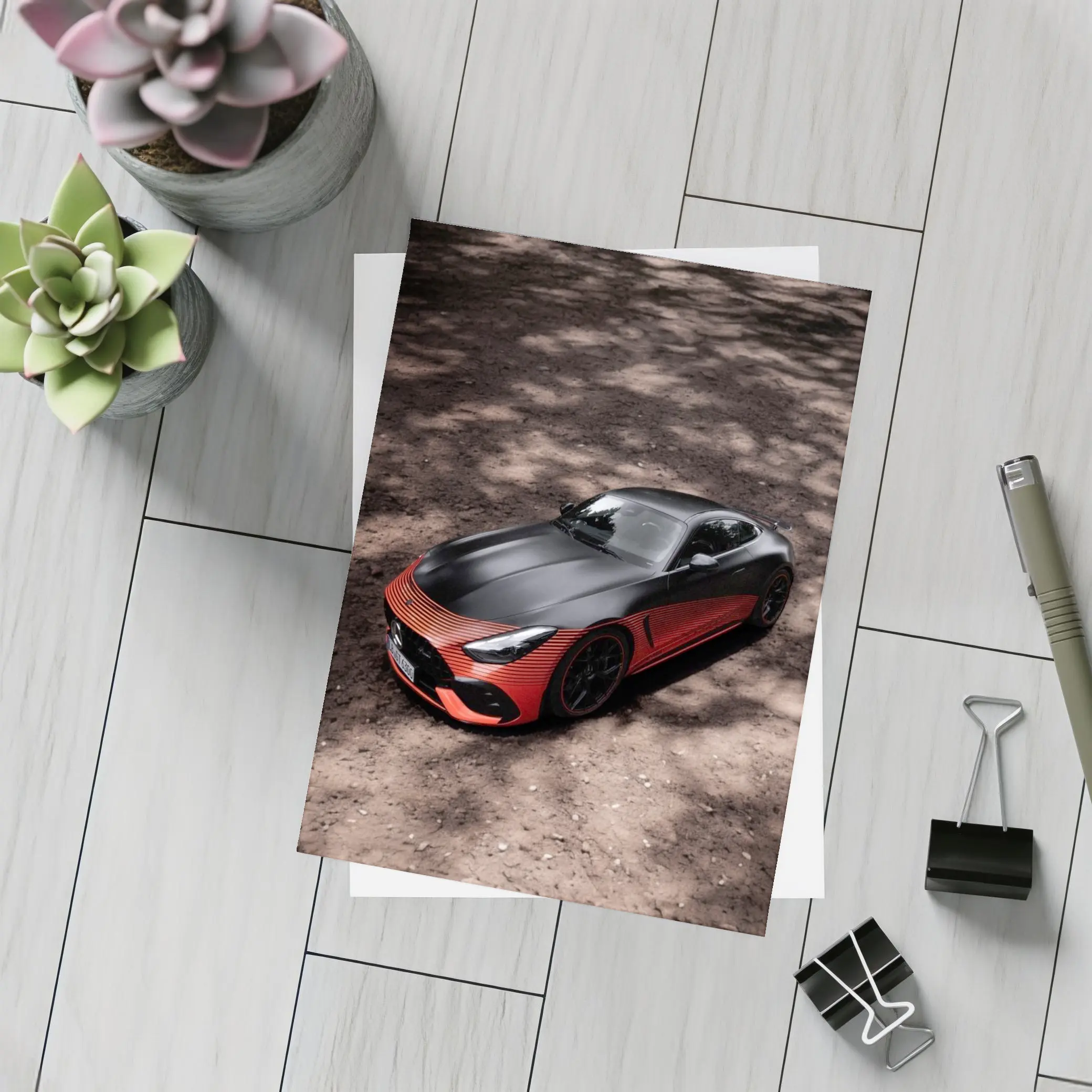 Mercedes AMG GT Black Red Sports Car – Postcards
