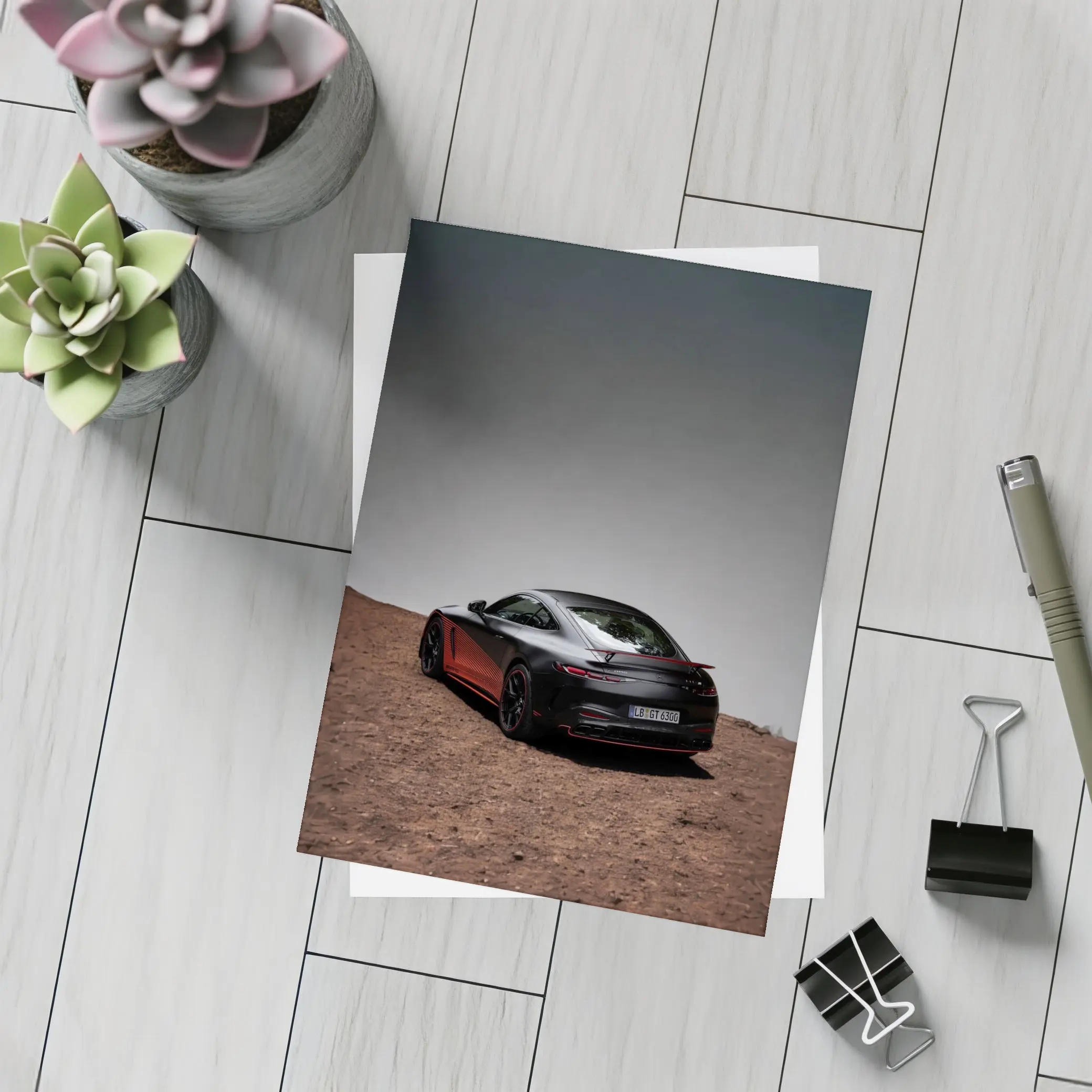 Mercedes AMG GT Black Desert Landscape – Postcards