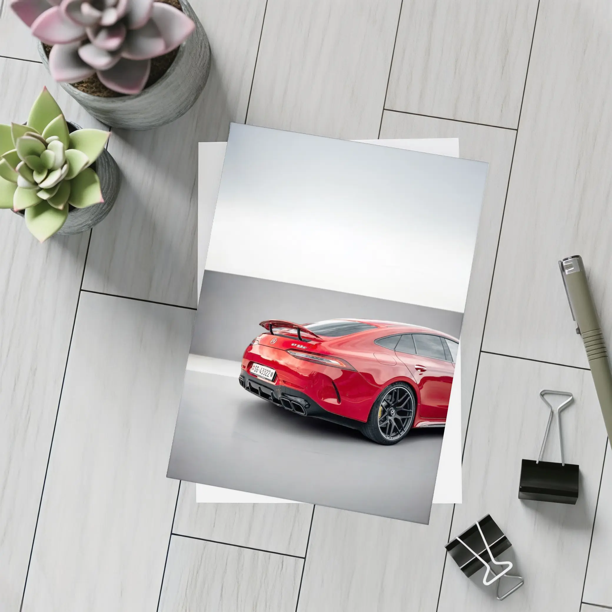 Mercedes AMG GT 63 S Red Studio – Postcards