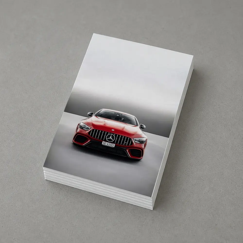 Mercedes AMG GT Red Front View Gray – Postcards