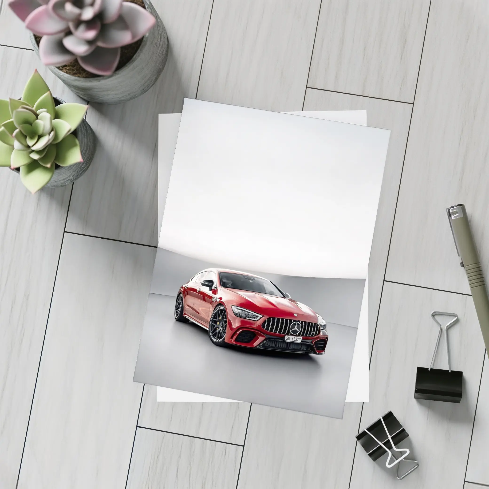 Mercedes AMG GT Red Studio Showroom – Postcards